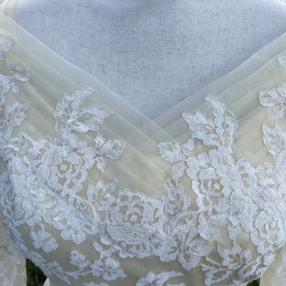 Vintage Marshall Fields & Co Wedding Dress The Brides Room 1950s Lace Tulle - Picture 6 of 11